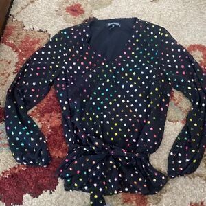 ❤️ International Concepts metallic polka dot blouse ❤️